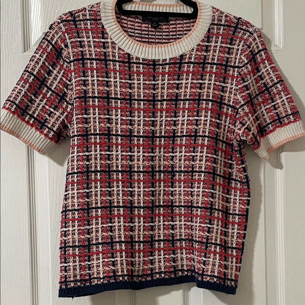 Ann Taylor Petite Large Knit Short Sleeve Sweater